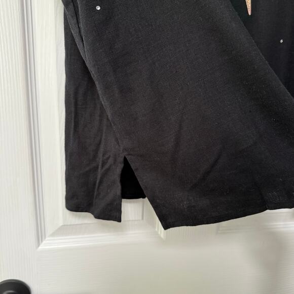 The Quacker Factory Linen Blend Embroidered Ice Cream Popsicles Top Size 1X - Picture 10 of 13